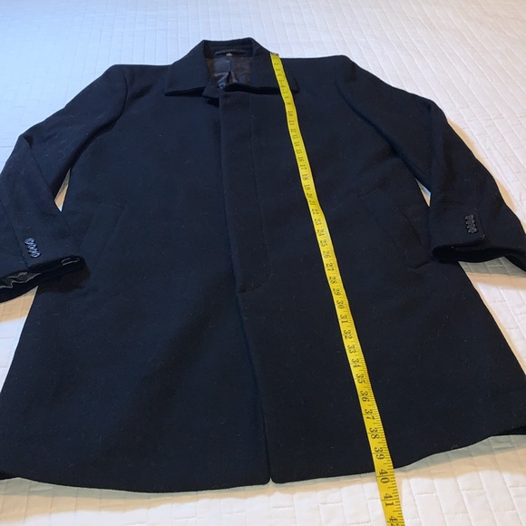 Hart Schaffner Marx Male Pilot Wool Blend Trenchcoat Overcoat, Black, Size 42L - Picture 9 of 16